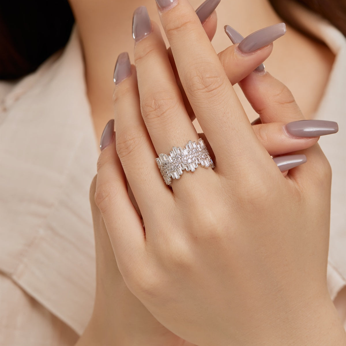 Angela Jewelry]Luxurious Colorful Radiant Cut Daily Ring