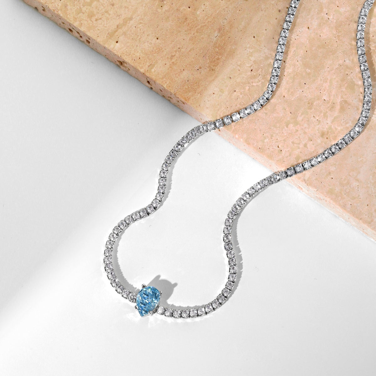 Angela Jewelry]1,0 Karat Einzigartige Birnenschliff-Tenniskette