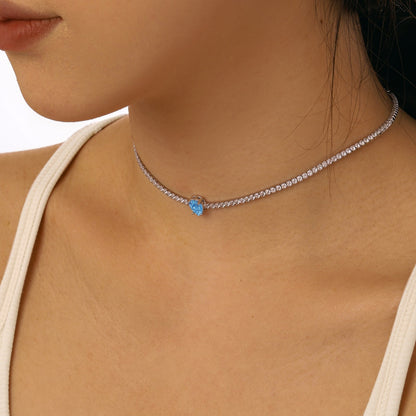 Angela Jewelry]1,0 Karat Einzigartige Birnenschliff-Tenniskette