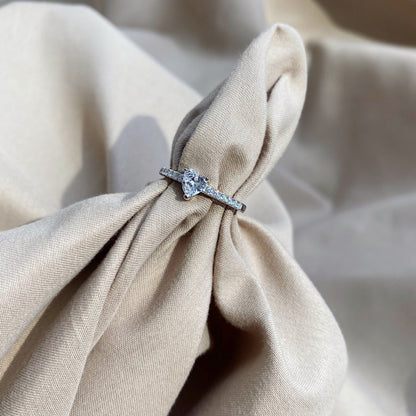 Angela Jewelry]0,5 Karat CaratEternity Charmanter Herzform-Liebhaberring