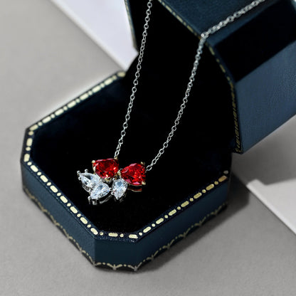 Angela Jewelry]Zierliche rote Herzkette