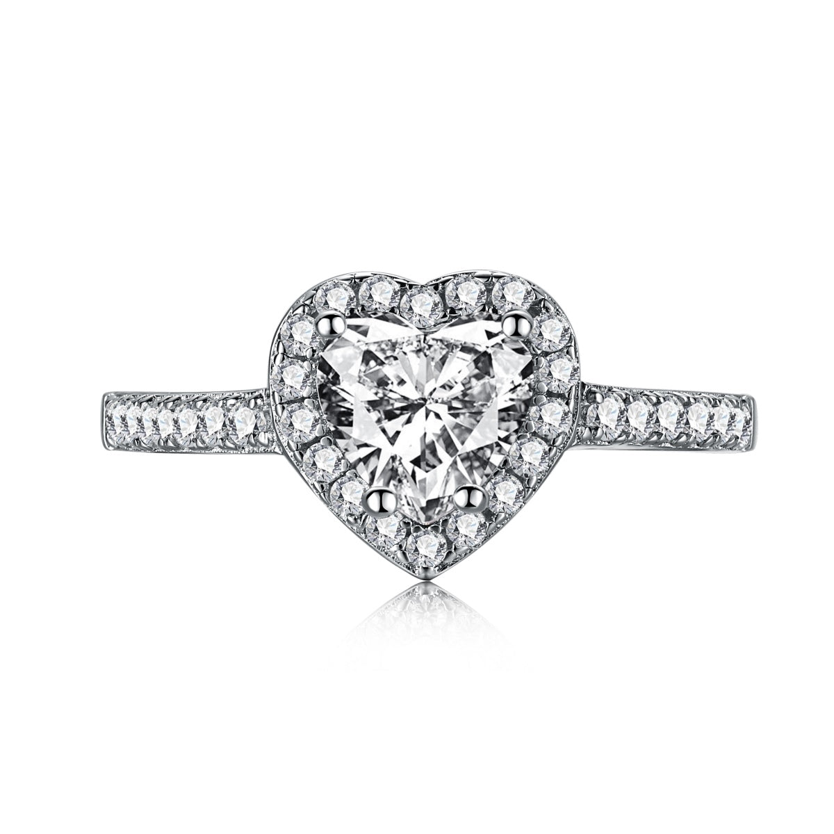 Angela Jewelry]Eternity Splashy Romantischer Herzform-Liebhaberring