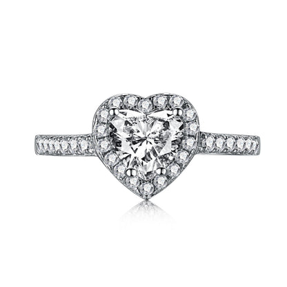 Angela Jewelry]Eternity Splashy Romantischer Herzform-Liebhaberring