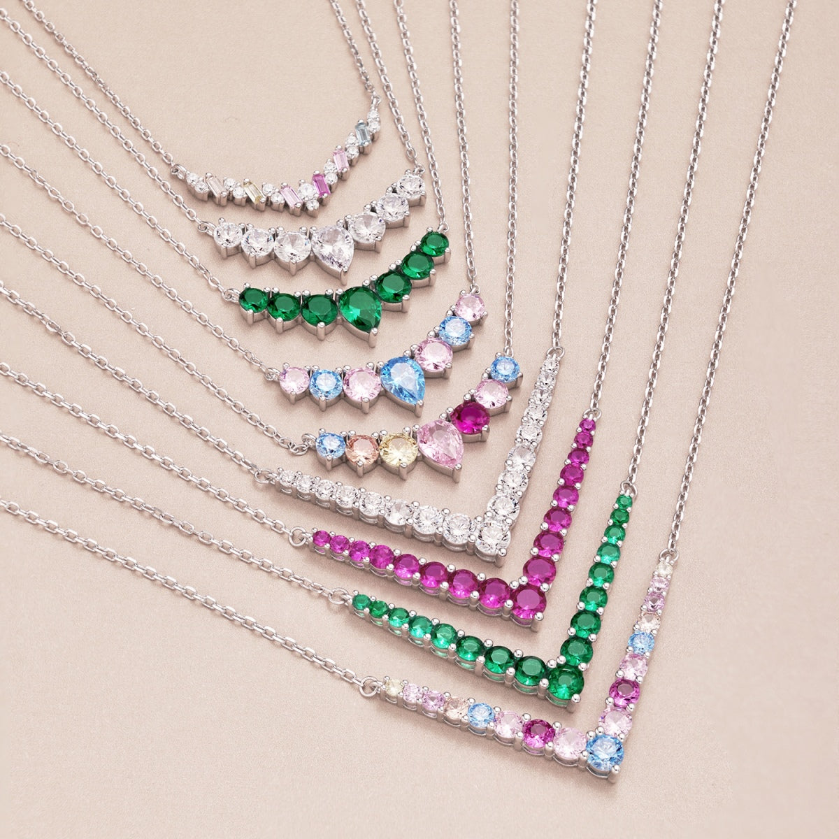 Angela Jewelry]Verzierte Halskette mit rundem Schliff