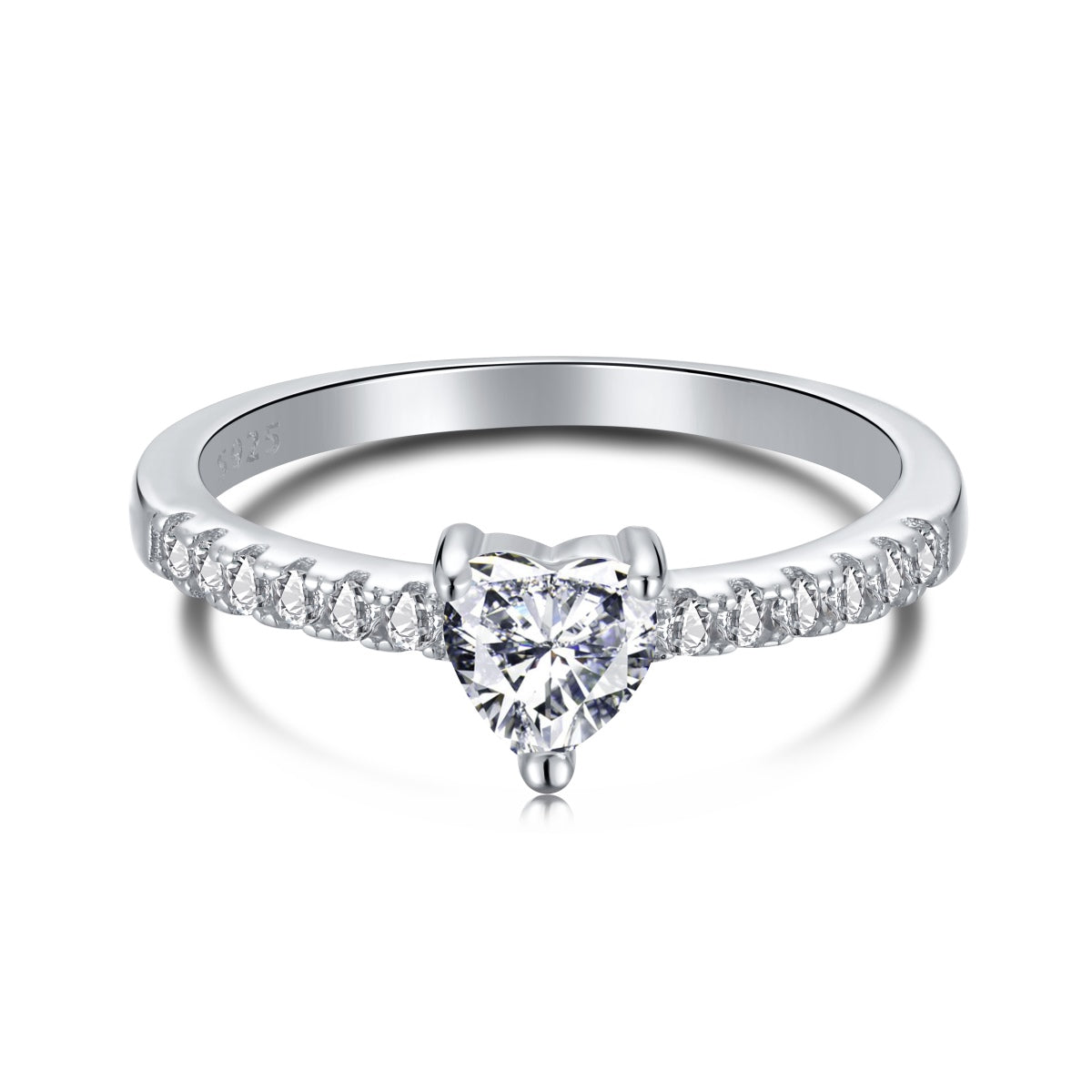 Angela Jewelry]0,5 Karat CaratEternity Charmanter Herzform-Liebhaberring