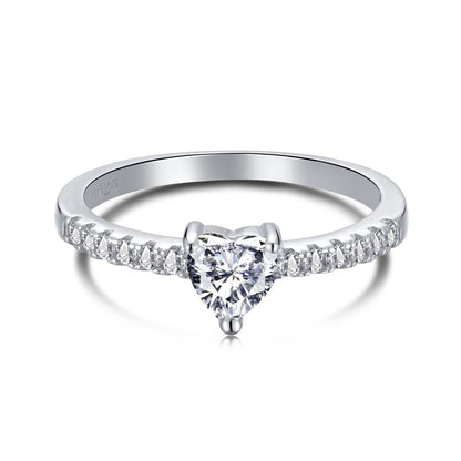 Angela Jewelry]0,5 Karat CaratEternity Charmanter Herzform-Liebhaberring