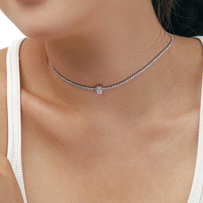 Angela Jewelry]1,0 Karat Einzigartige Birnenschliff-Tenniskette