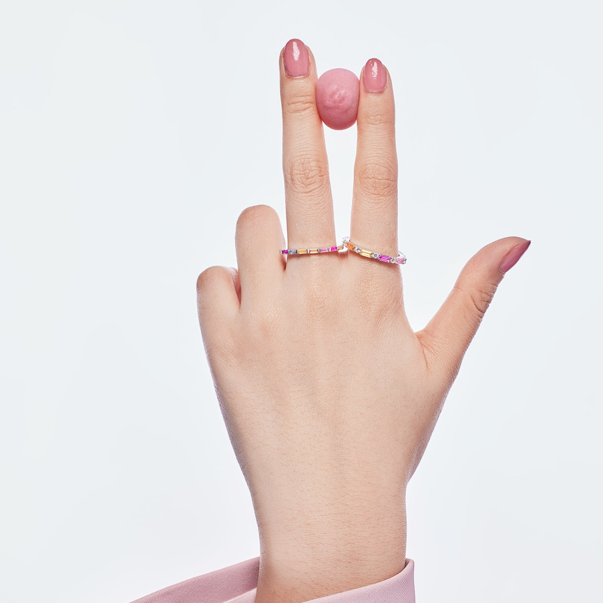 Angela Jewelry]Exquisiter mehrfarbiger Smaragdschliff-Tagesring
