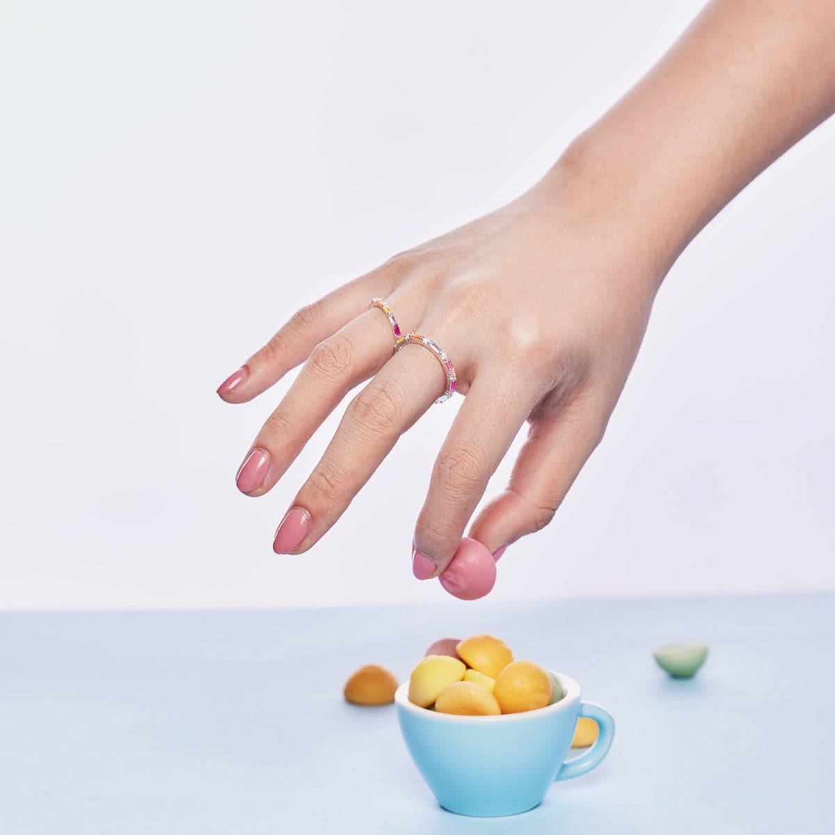 Angela Jewelry]Exquisiter mehrfarbiger Smaragdschliff-Tagesring