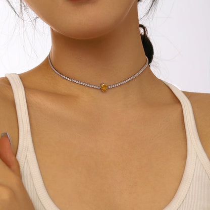 Angela Jewelry]1,0 Karat Einzigartige Birnenschliff-Tenniskette