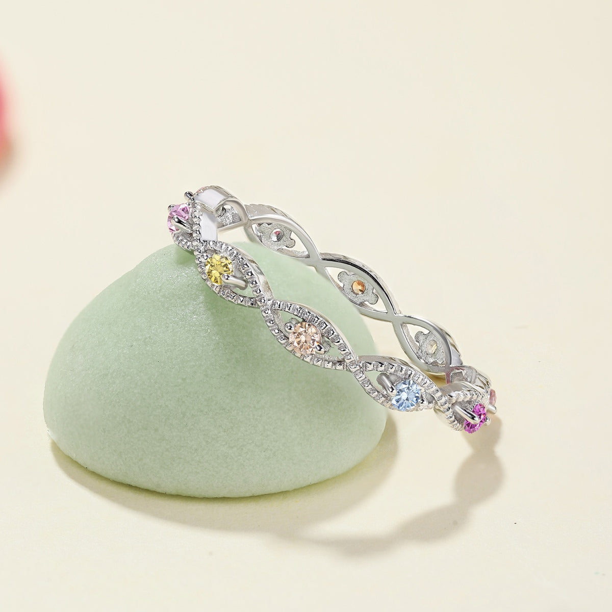 Angela Jewelry]Eleganter, energetischer Ring im Rundschliff für den Alltag