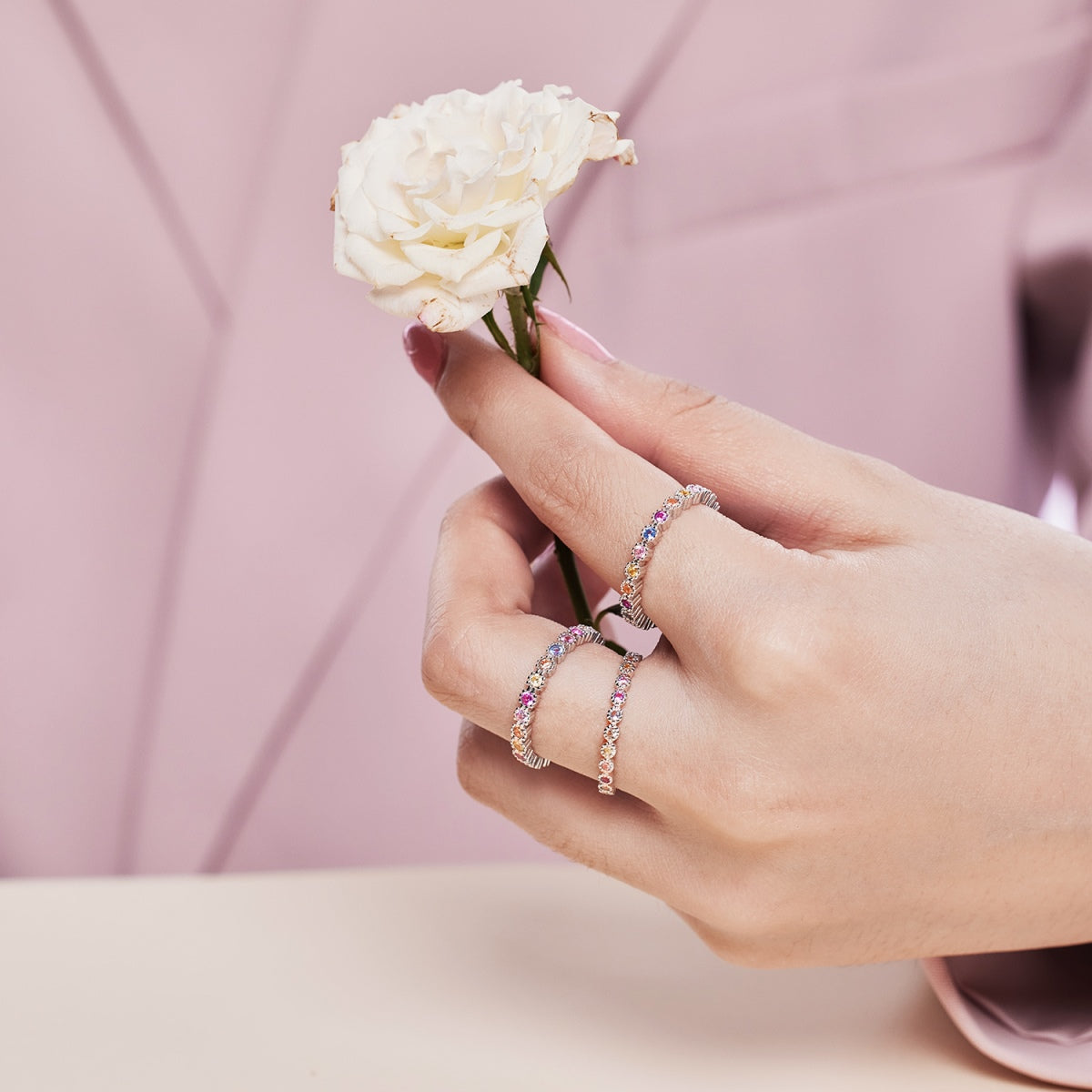 Angela Jewelry]Eleganter, energetischer Ring im Rundschliff für den Alltag