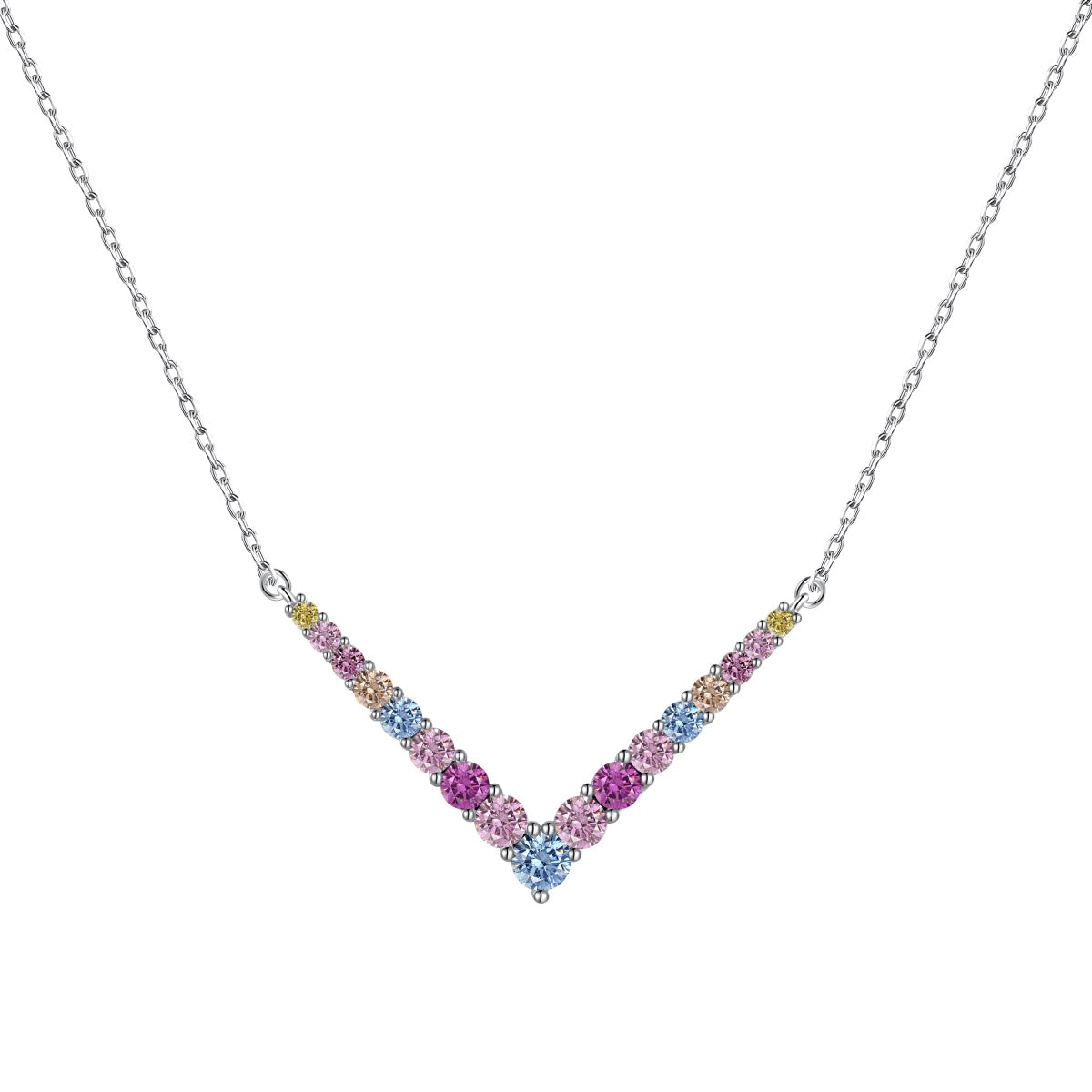 Angela Jewelry]Verzierte Halskette mit rundem Schliff
