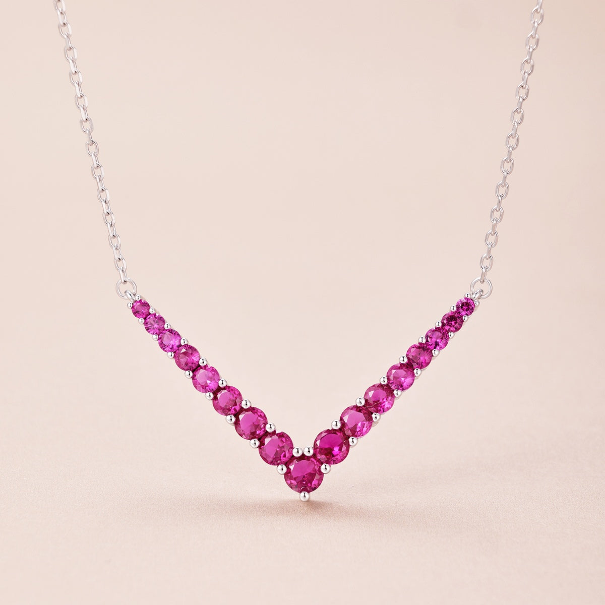 Angela Jewelry]Verzierte Halskette mit rundem Schliff