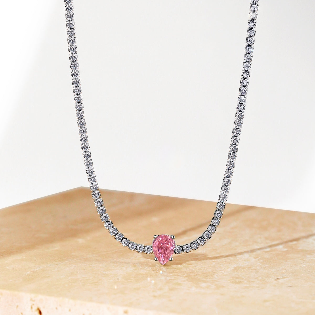 Angela Jewelry]1,0 Karat Einzigartige Birnenschliff-Tenniskette