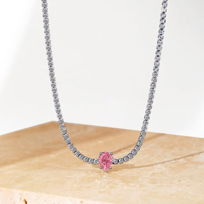 Angela Jewelry]1,0 Karat Einzigartige Birnenschliff-Tenniskette