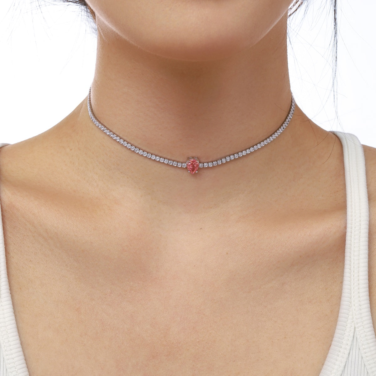 Angela Jewelry]1,0 Karat Einzigartige Birnenschliff-Tenniskette