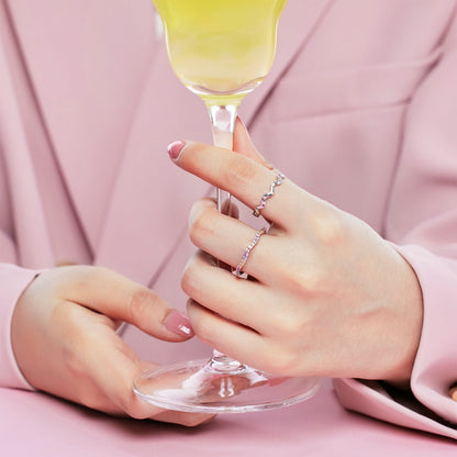 アンジェラジュエリー]華やかなラウンドカットのデイリーリング