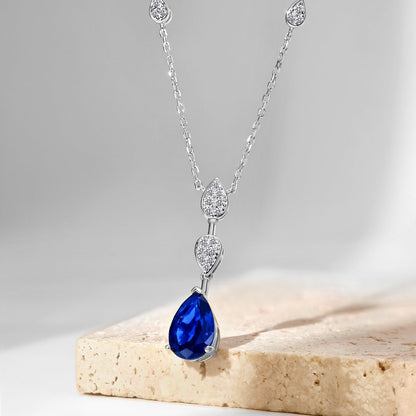 Angela Jewelry]Schillernde Halskette im Birnenschliff