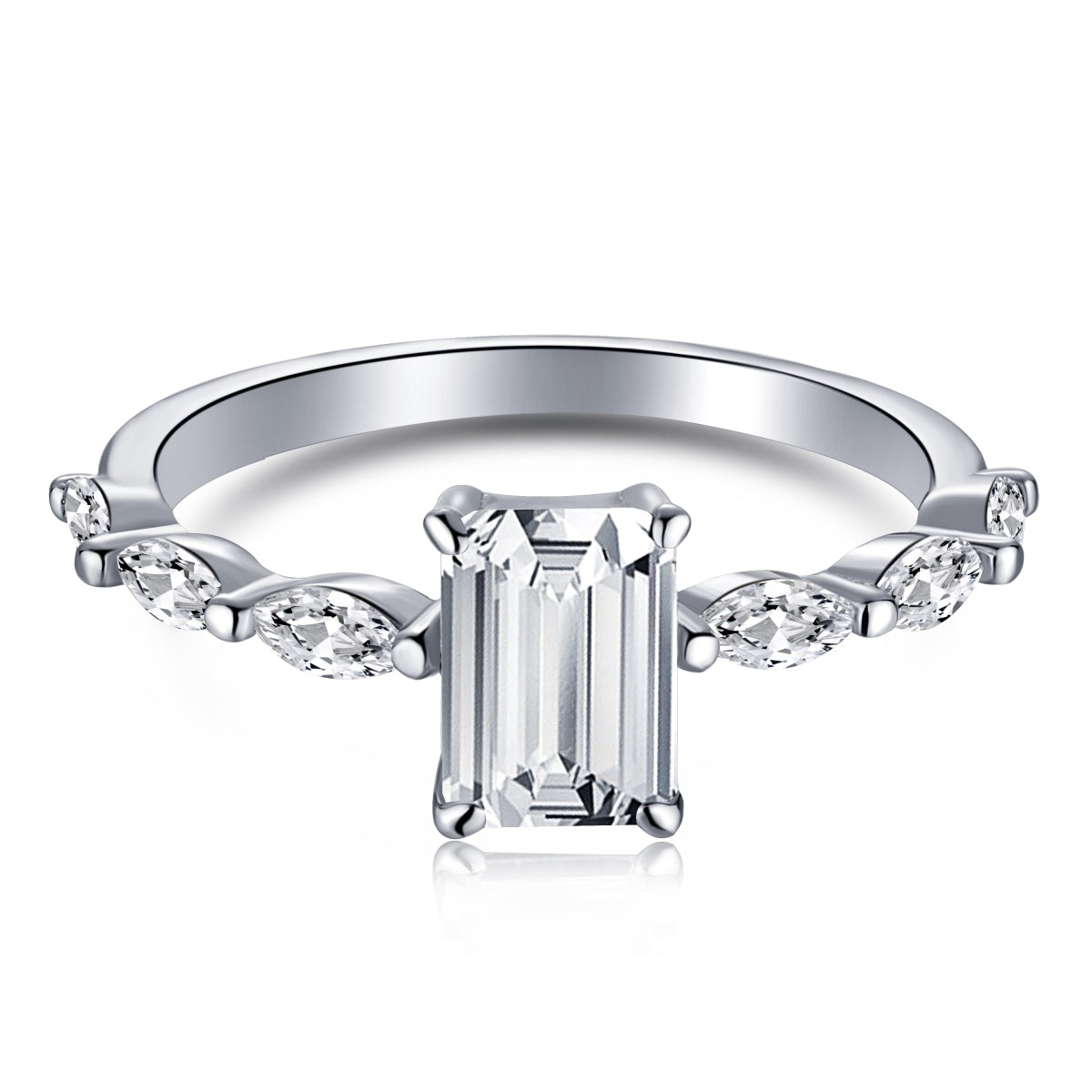 Angela Jewelry]1,0 Karat zierlicher strahlender Radiant Cut Alltagsring