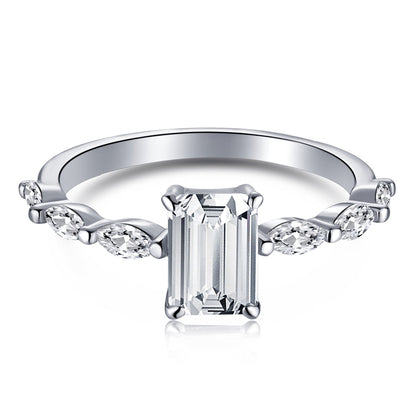 Angela Jewelry]1,0 Karat zierlicher strahlender Radiant Cut Alltagsring