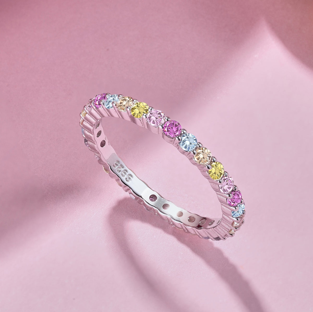 Angela Jewelry]Eleganter, lebendiger, runder Schliff-Tagesring