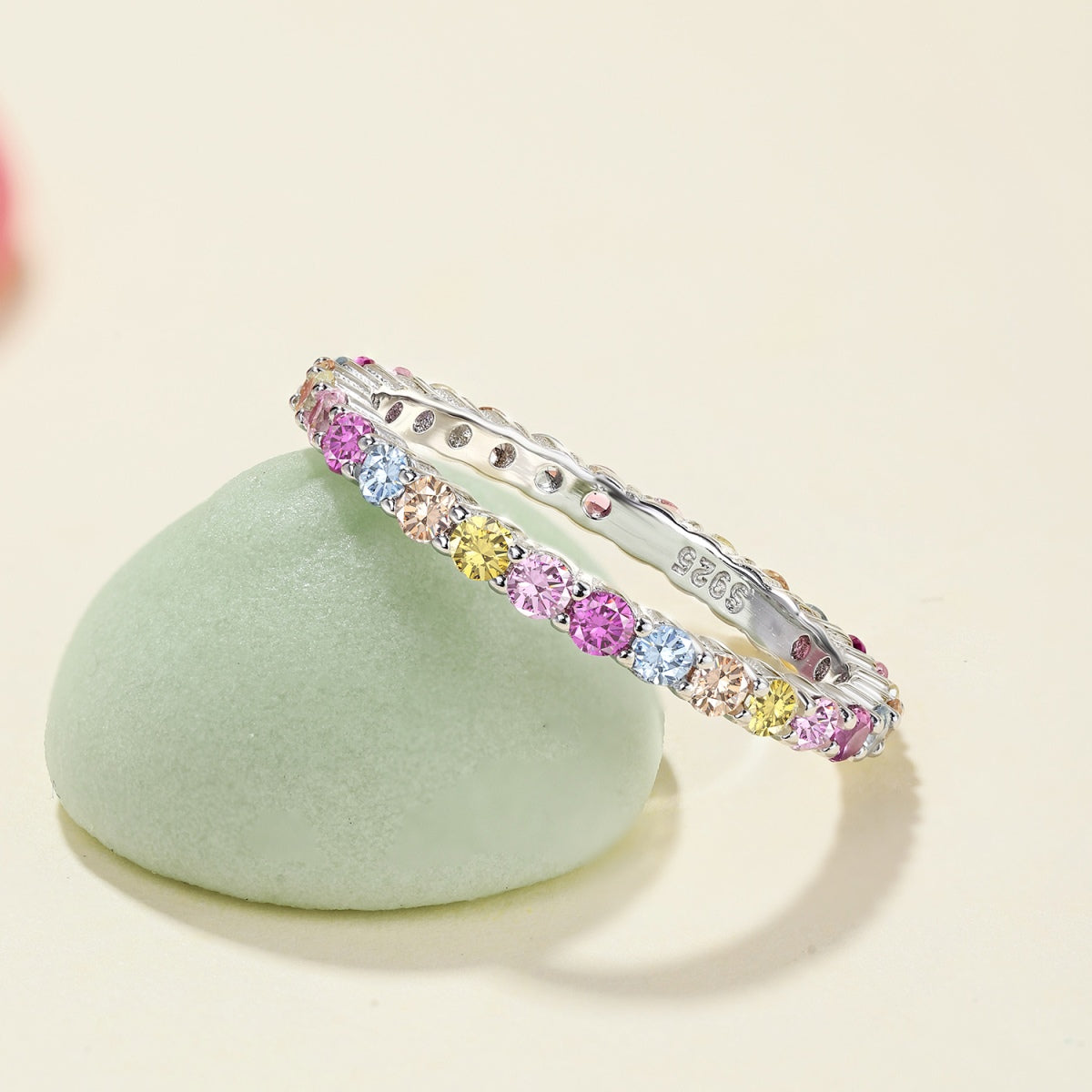 Angela Jewelry]Eleganter, lebendiger, runder Schliff-Tagesring