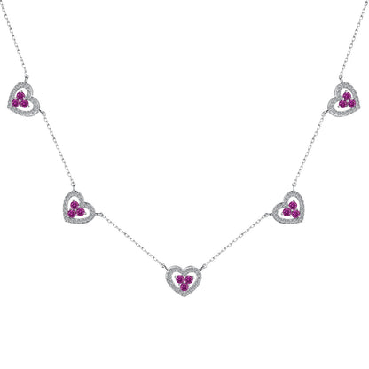 Angela Jewelry]Funkelnde Halskette mit fünf Herzen
