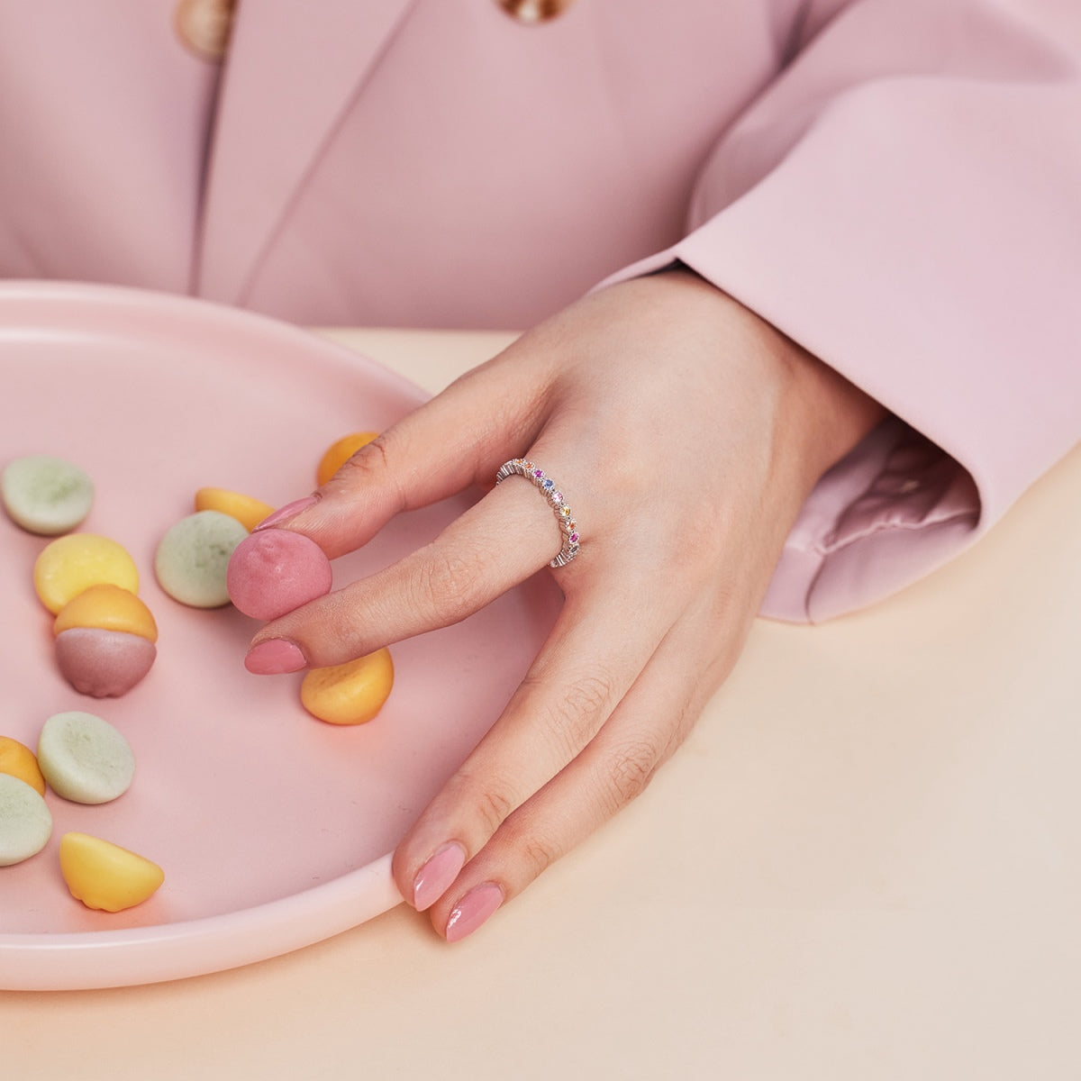Angela Jewelry]Einzigartiger funkelnder Alltagsring im Rundschliff