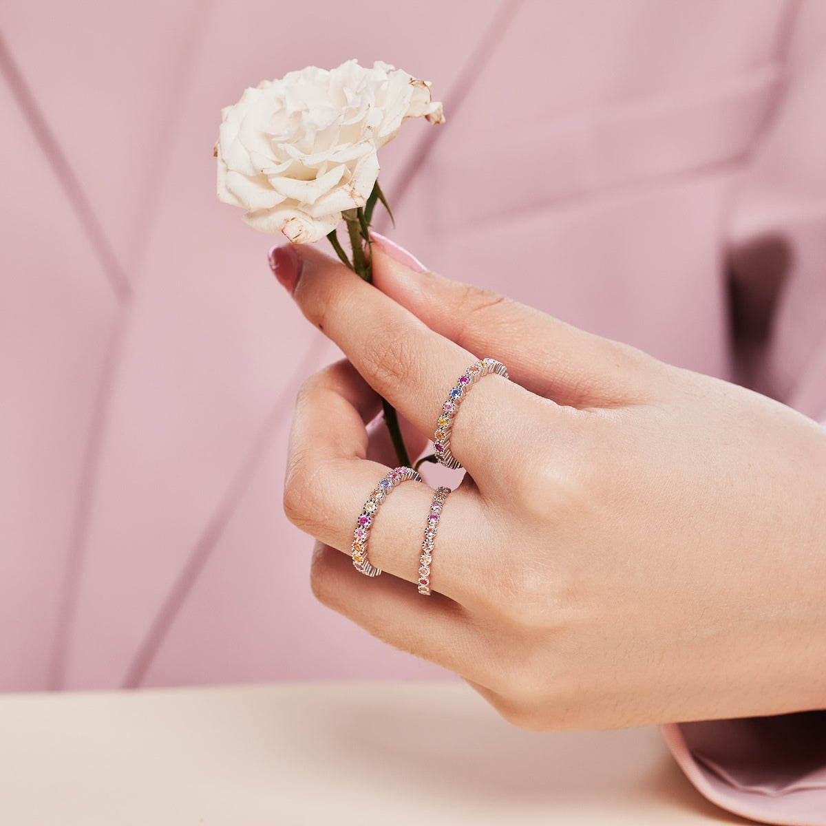 Angela Jewelry]Einzigartiger funkelnder Alltagsring im Rundschliff
