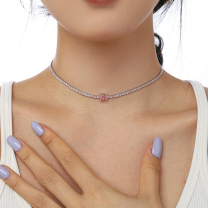 Angela Jewelry]1,0 Karat glänzende Halskette im Ovalschliff