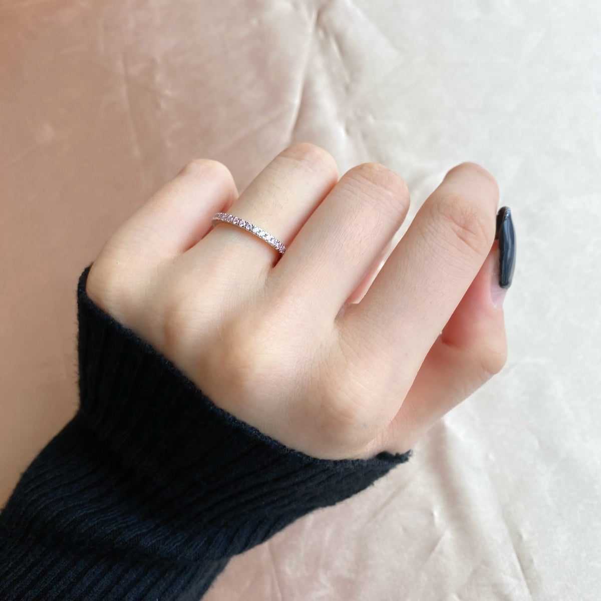 Angela Jewelry]Zarter funkelnder Alltagsring im Rundschliff