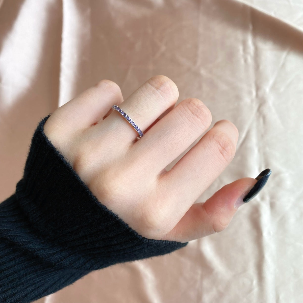 Angela Jewelry]Zarter funkelnder Alltagsring im Rundschliff