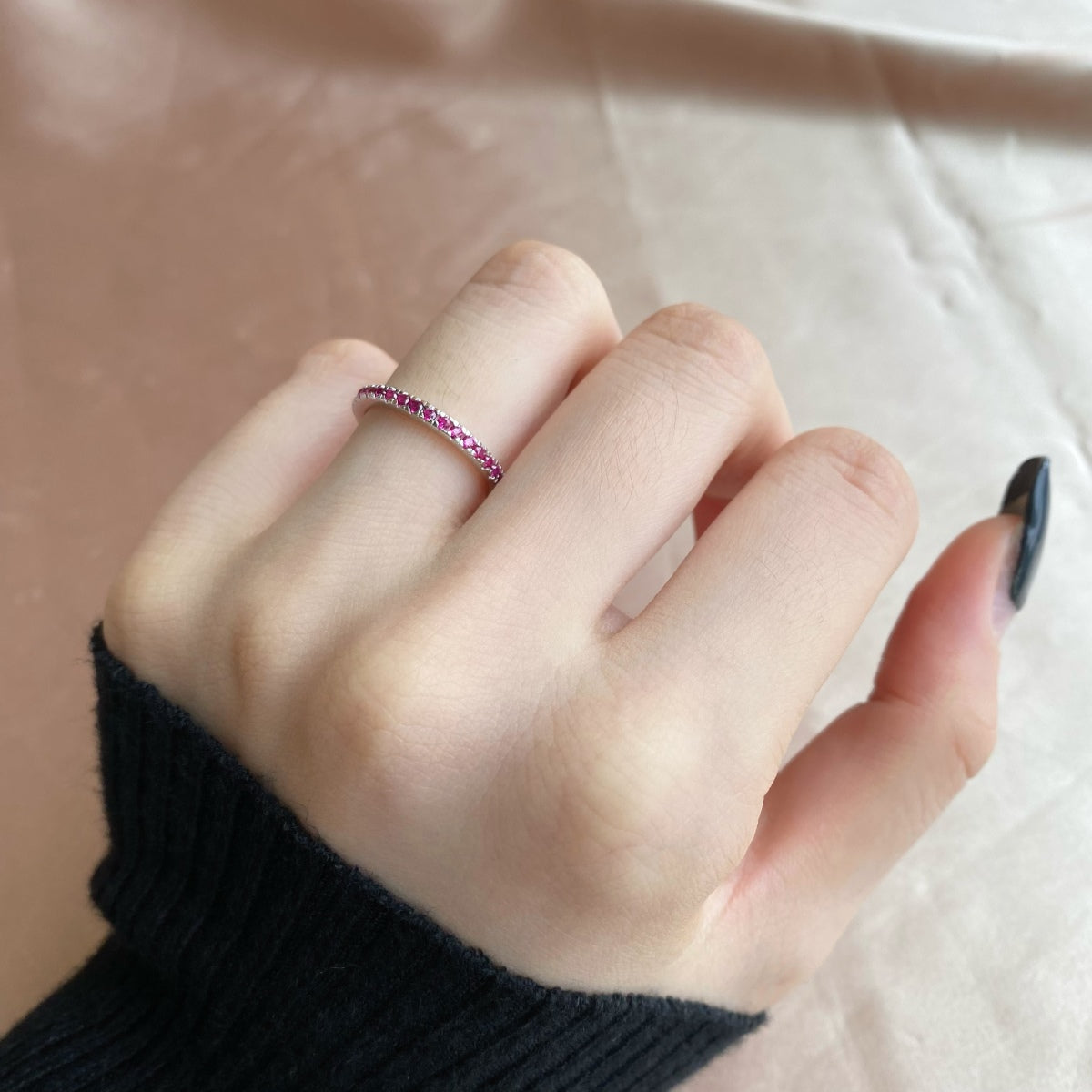 Angela Jewelry]Zarter funkelnder Alltagsring im Rundschliff