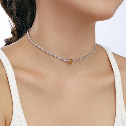 Angela Jewelry]1,0 Karat glänzende Halskette im Ovalschliff