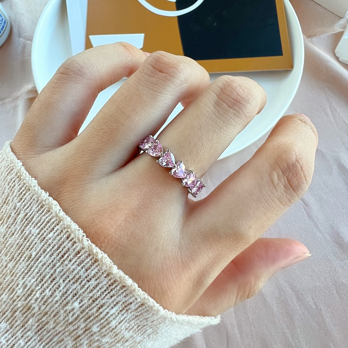 Angela Jewelry]0,25 Karat Radiant Romance Herzschliff-Liebhaberring