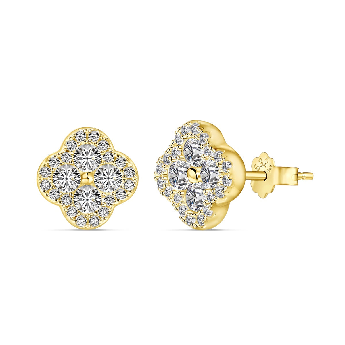 Angela Jewelry]Four-Leaf Clover Flower Shaped Earrings