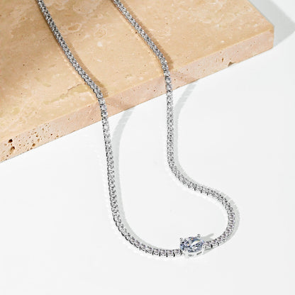 Angela Jewelry]1,0 Karat glänzende Halskette im Ovalschliff