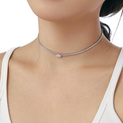 Angela Jewelry]1,0 Karat glänzende Halskette im Ovalschliff