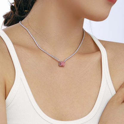 Angela Jewelry]4,0 Karat Elegante Halskette im Radiantschliff