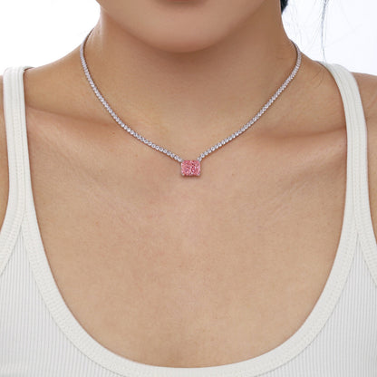 Angela Jewelry]4,0 Karat Elegante Halskette im Radiantschliff