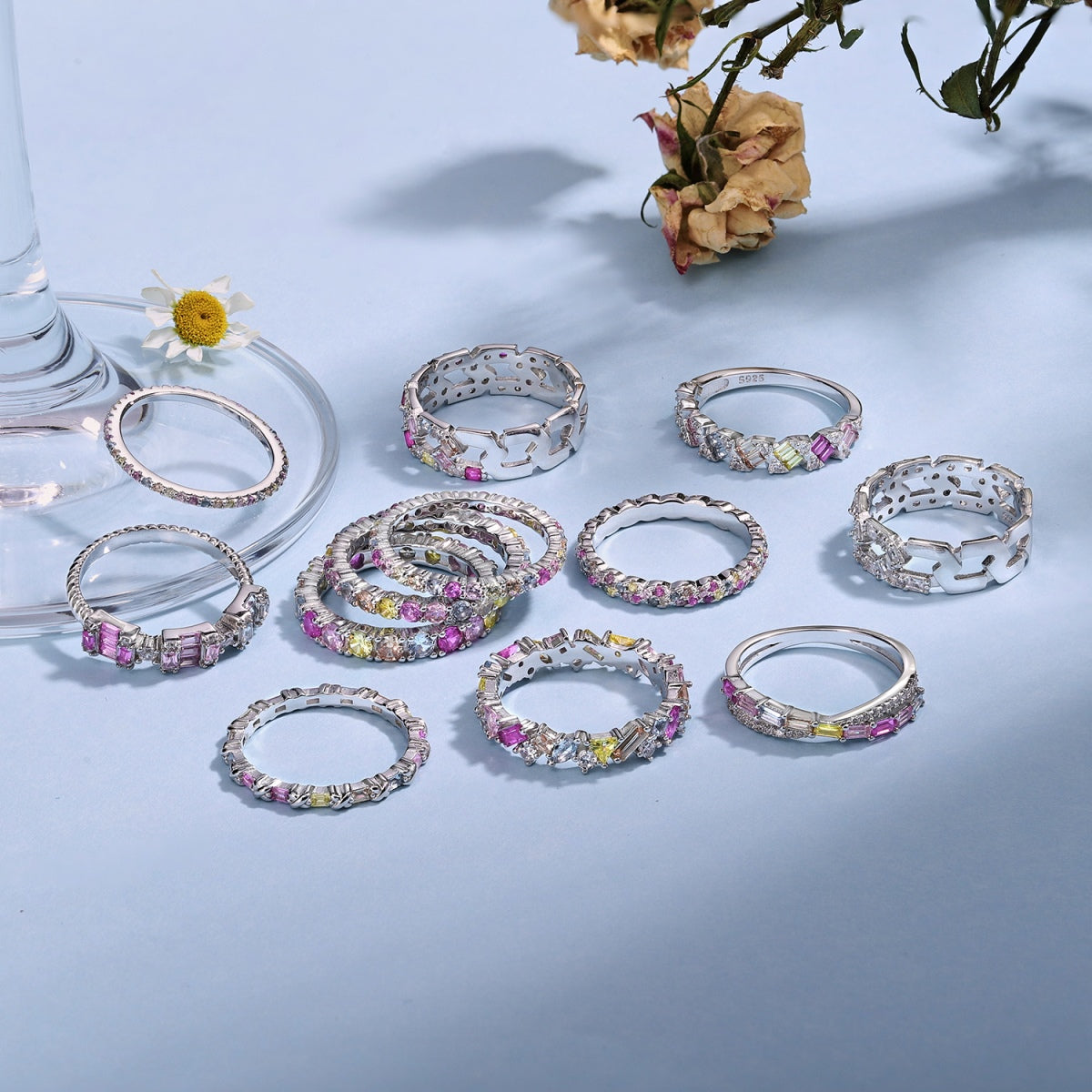 Angela Jewelry]Dazzling Polychromatic Multi cut Daily Ring