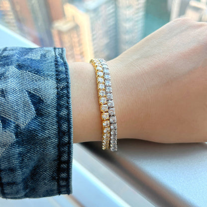 Angela Jewelry]Funkelndes Tennisarmband im Prinzessschliff