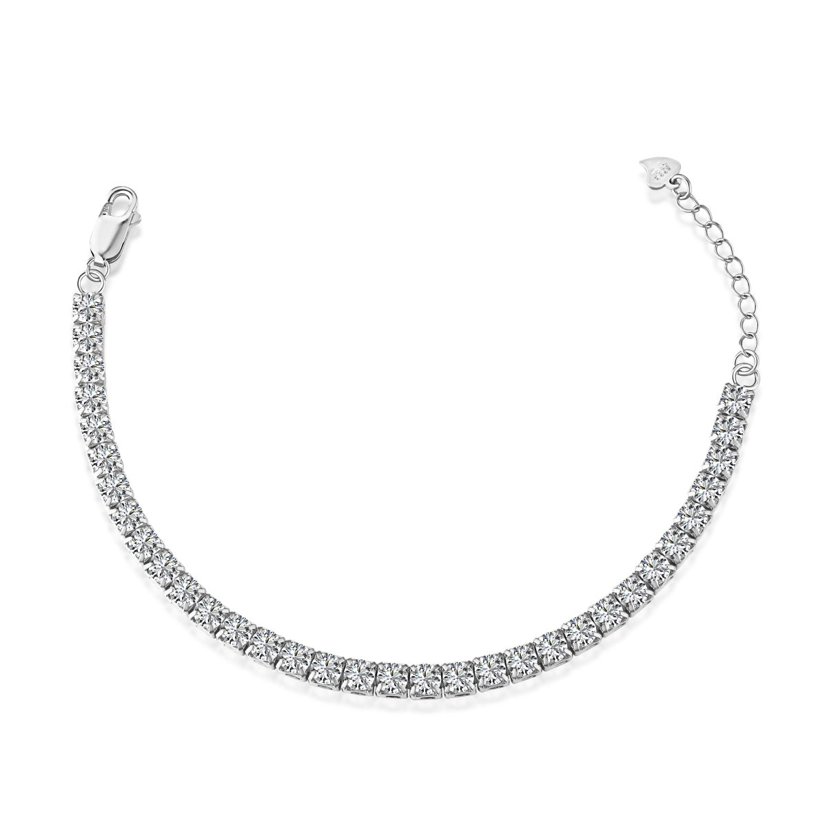 Angela Jewelry]Funkelndes Tennisarmband im Prinzessschliff