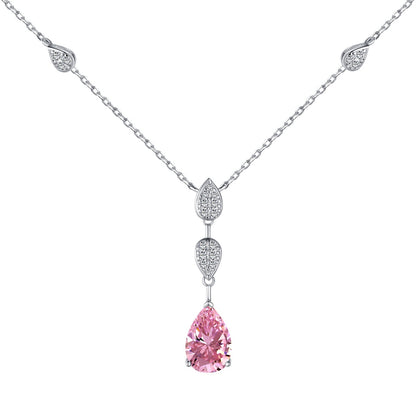 Angela Jewelry]Schillernde Halskette im Birnenschliff