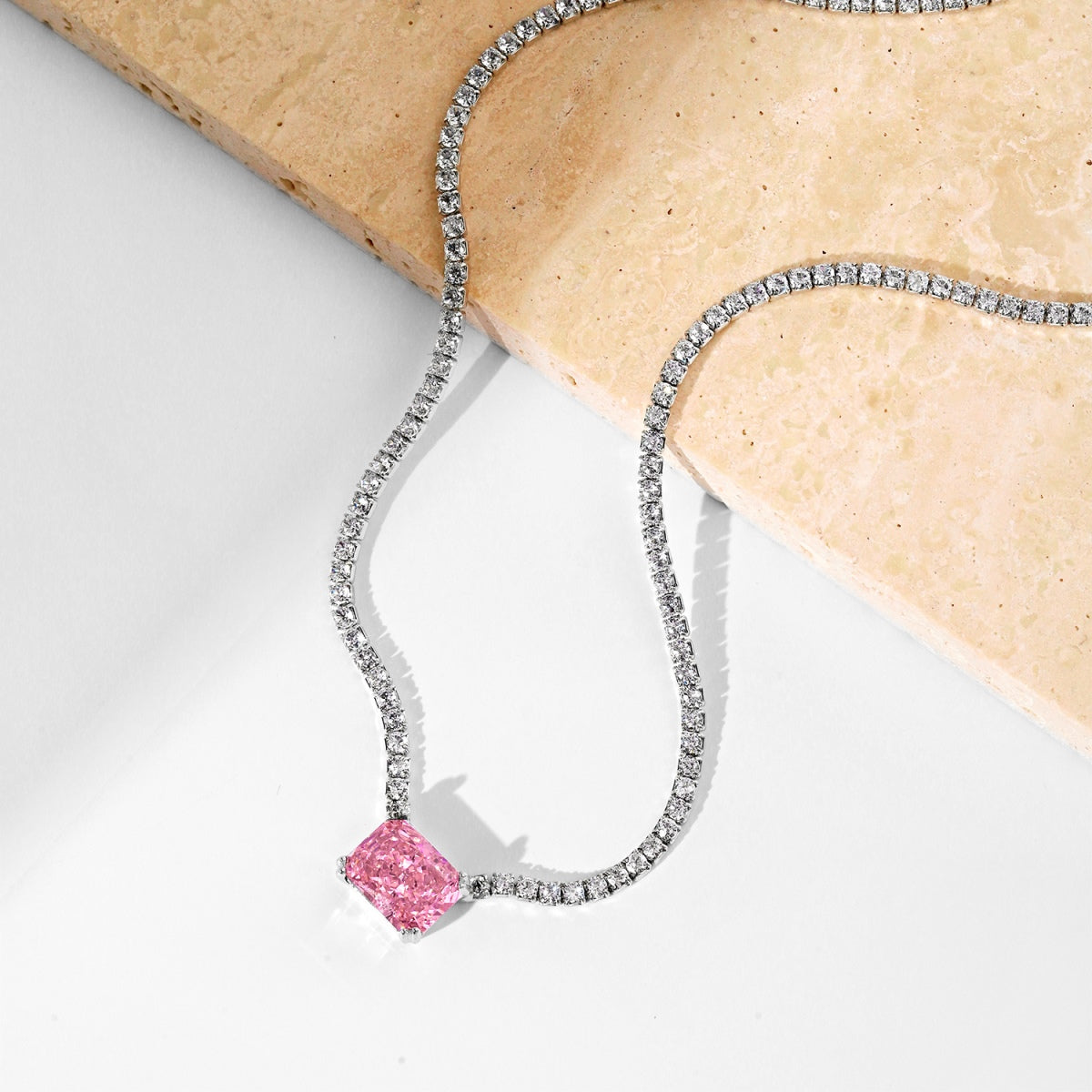 Angela Jewelry]4,0 Karat Elegante Halskette im Radiantschliff