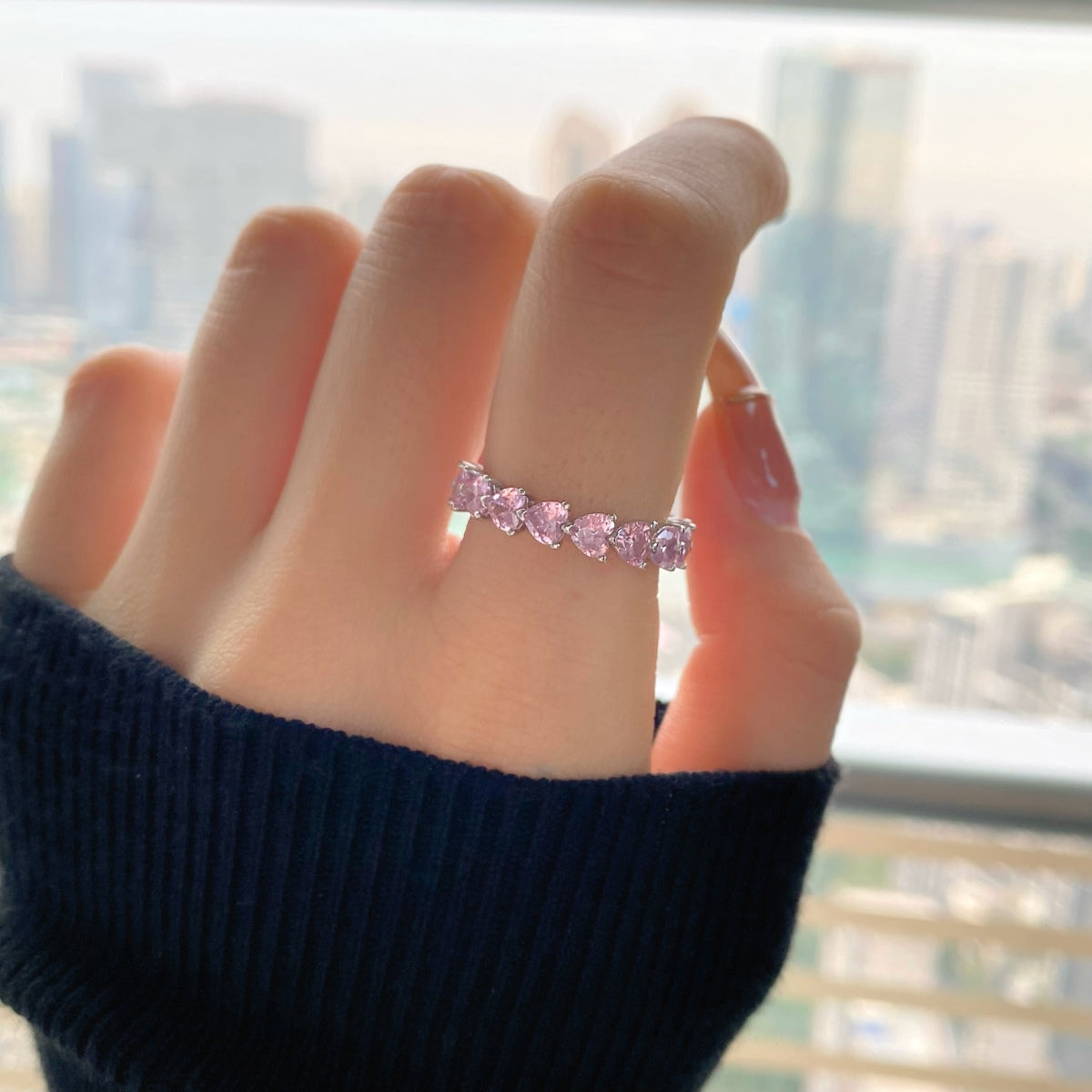 Angela Jewelry]0,25 Karat Radiant Romance Herzschliff-Liebhaberring