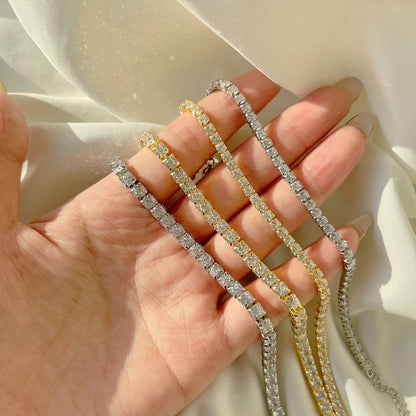 Angela Jewelry]Funkelndes Tennisarmband im Prinzessschliff