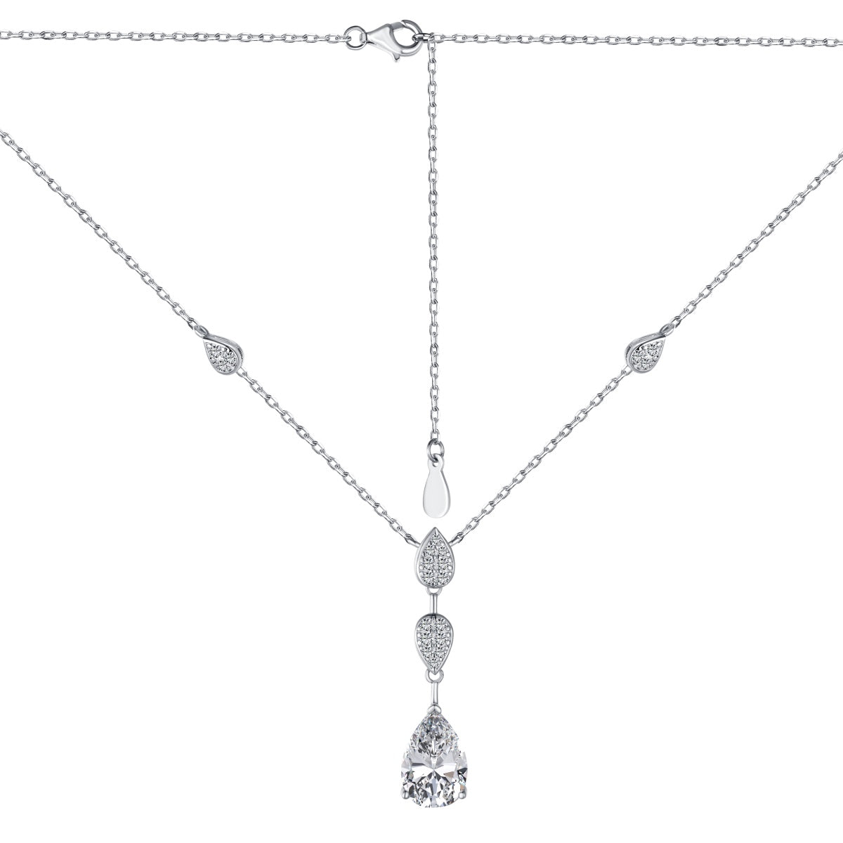 Angela Jewelry]Schillernde Halskette im Birnenschliff