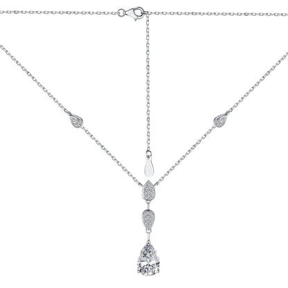 Angela Jewelry]Schillernde Halskette im Birnenschliff